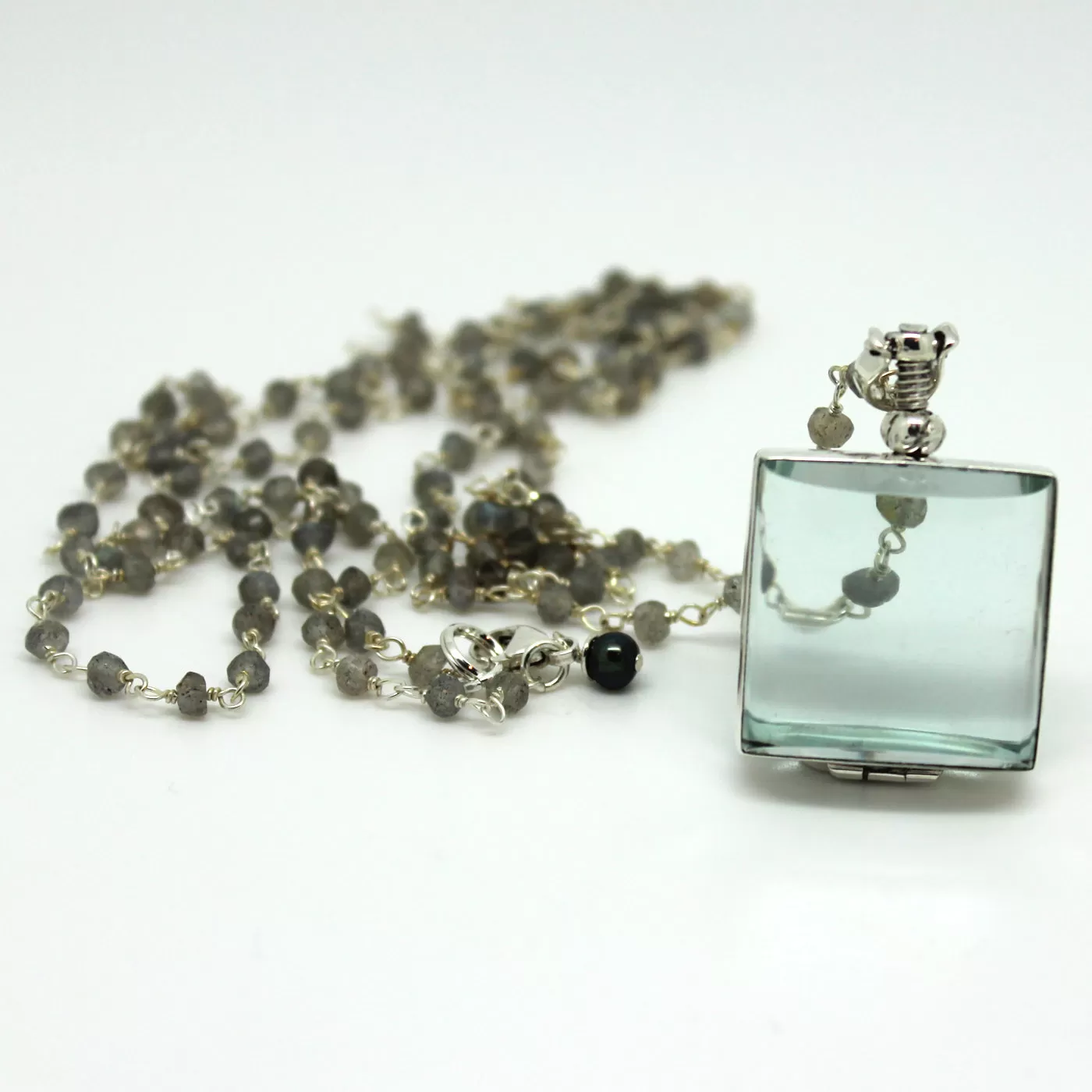 Clear Glass Locket Necklaces