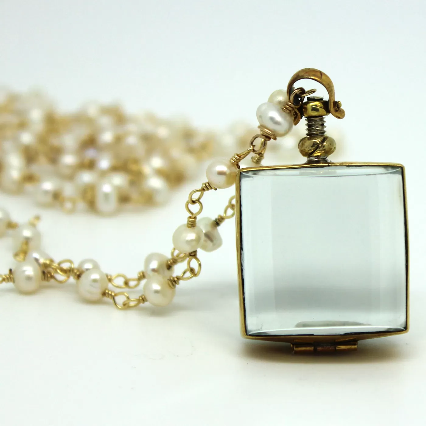 Clear Glass Locket Necklaces