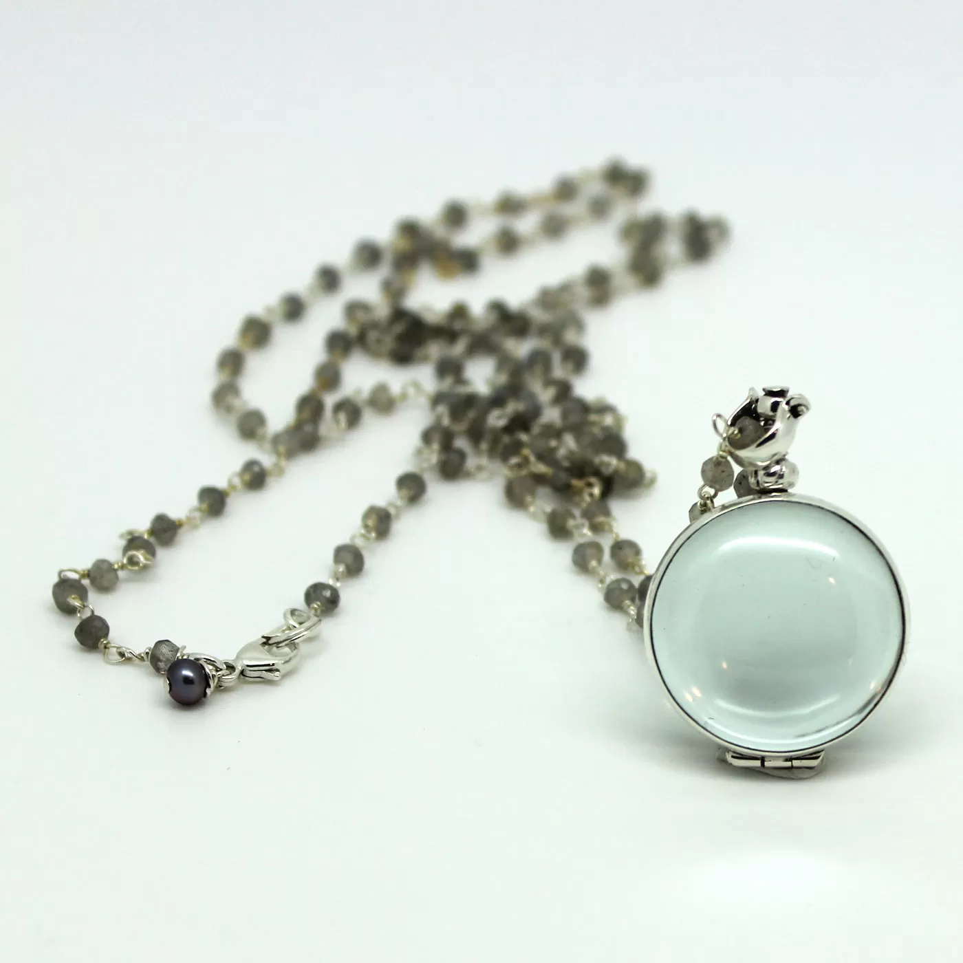 Clear Glass Locket Necklaces