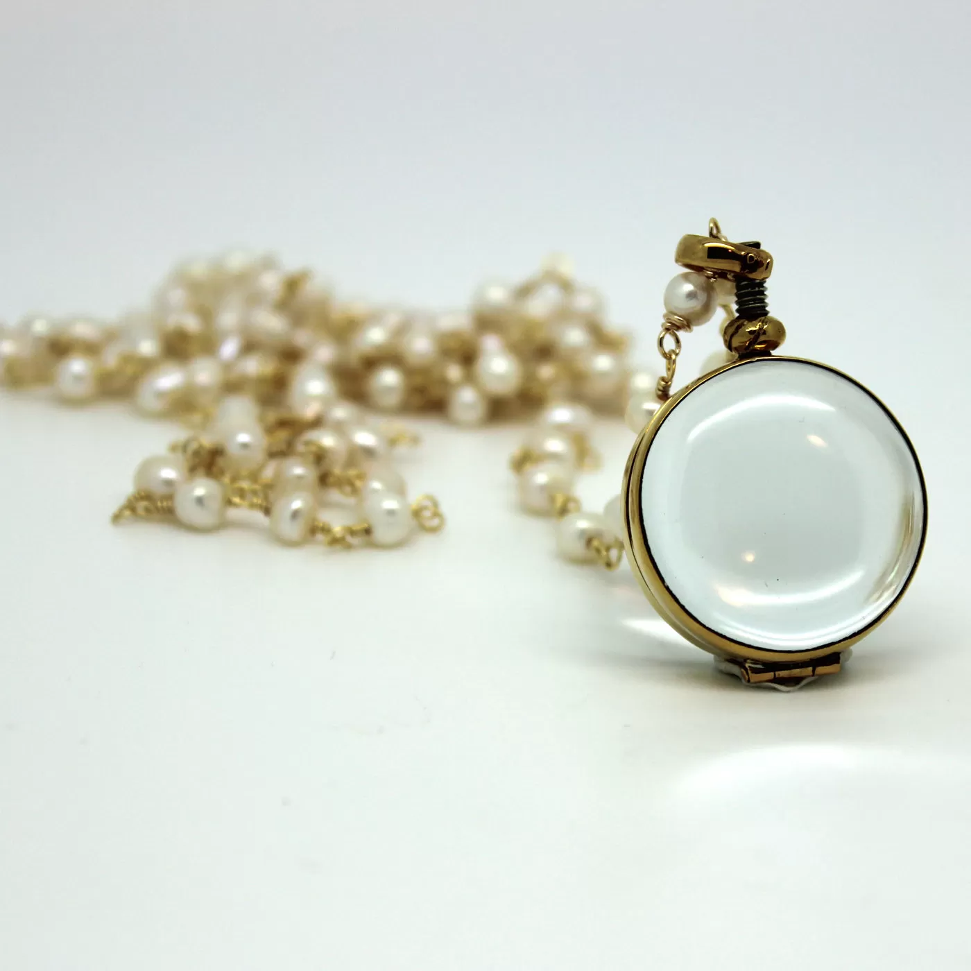 Clear Glass Locket Necklaces