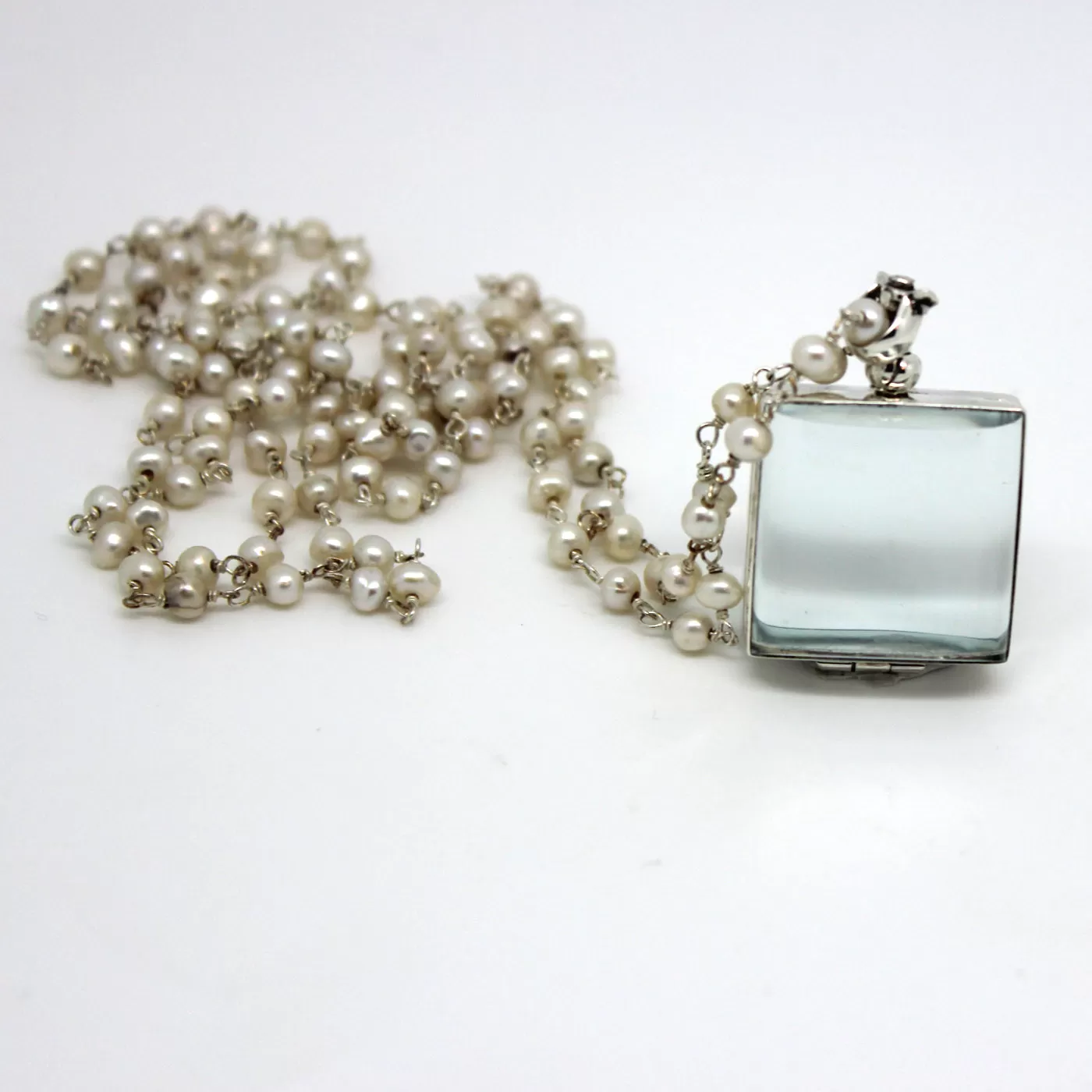 Clear Glass Locket Necklaces