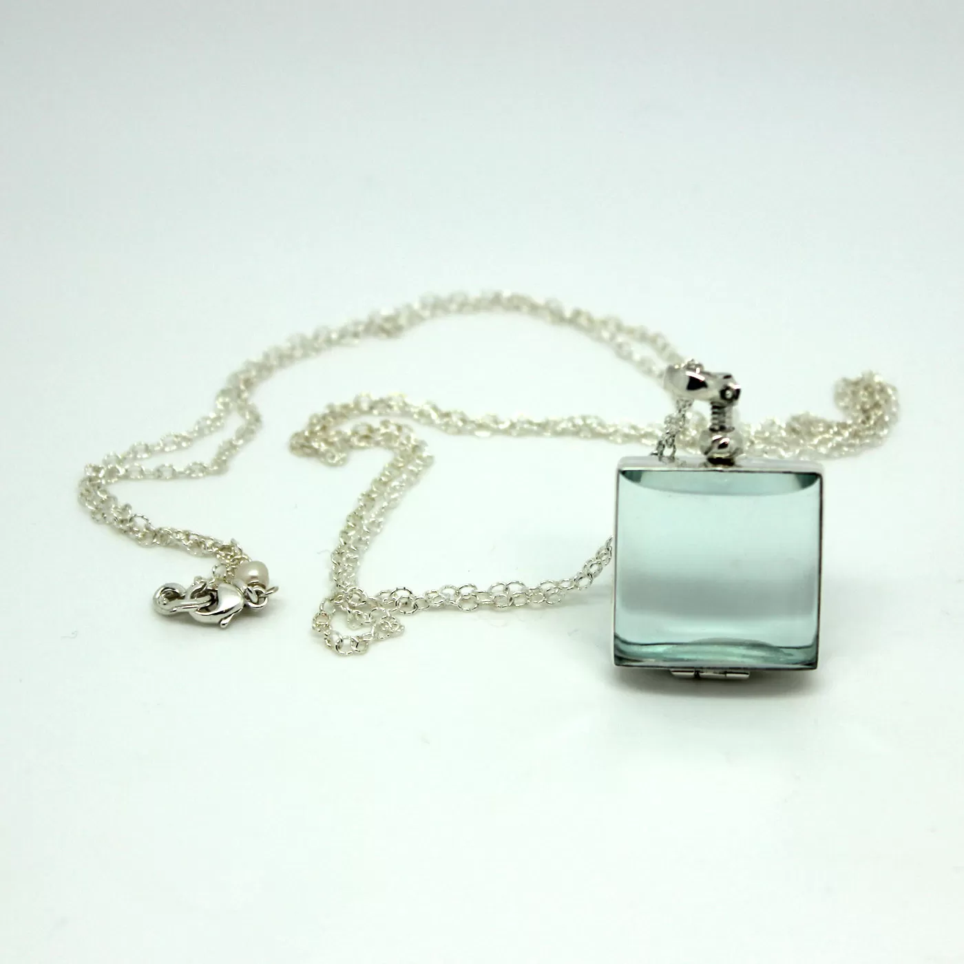 Clear Glass Locket Necklaces