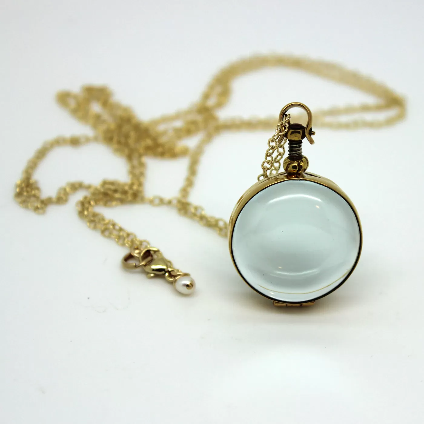 Clear Glass Locket Necklaces