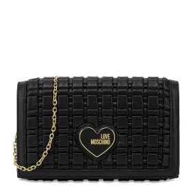 Clutch Donna con Tracolla LOVE MOSCHINO linea Smart effetto Intreccio Nero