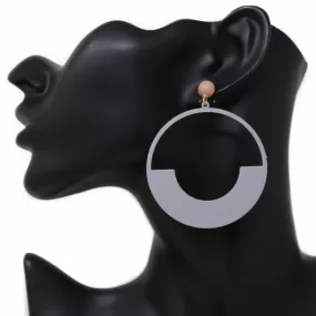 Color Dipped Metal Hoop Drop Earrings