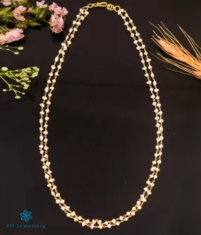 Copy of The Samudra Silver Pearl Necklace (Long Pearls/2 layers)