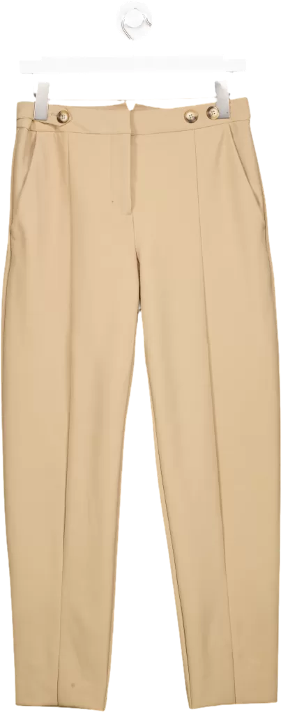 DAI Beige Double Bonded Pegged For Success Trousers UK 8