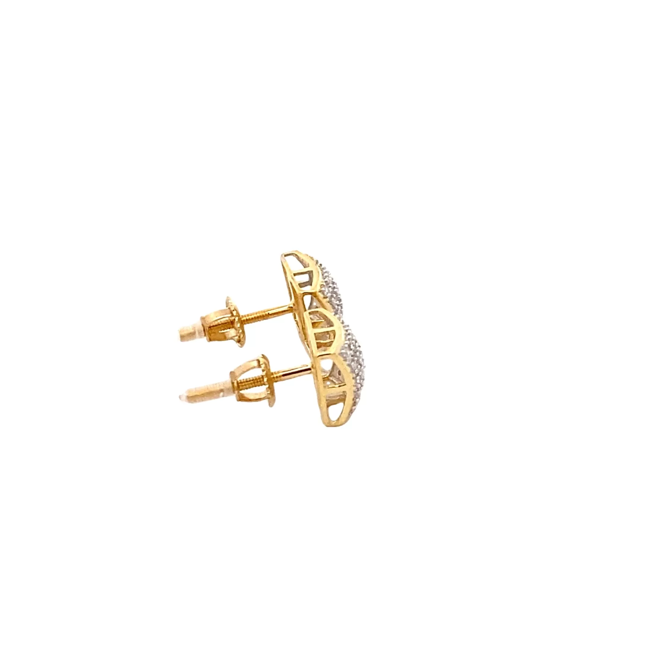 Diamond 0.12Ctw 2-Tone Square Earrings