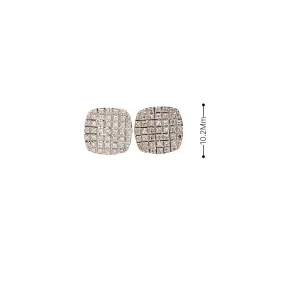 Diamond 0.30Ctw Square Shaped Earrings