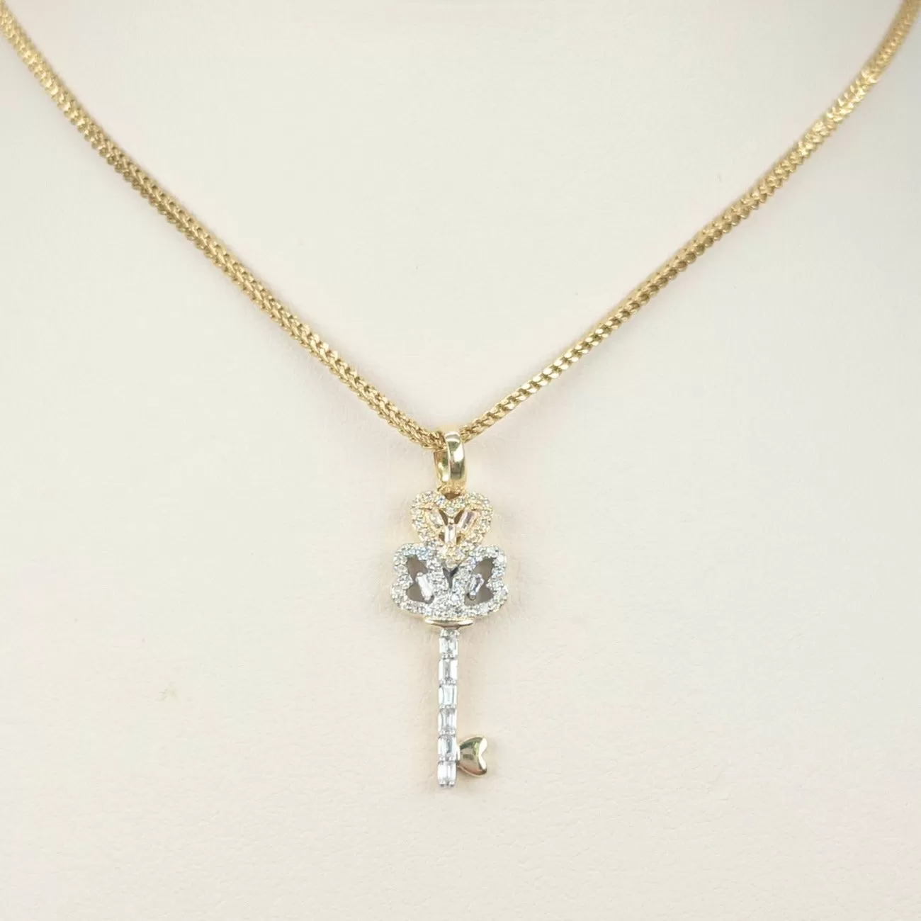 Diamond Heart Key Charm