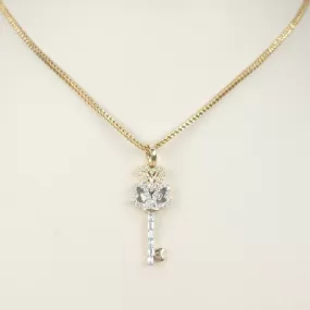 Diamond Heart Key Charm