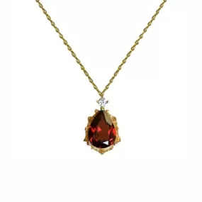 Elegant Water Drop Ruby Necklace