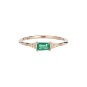 Emerald Cut Emerald Deco Ring