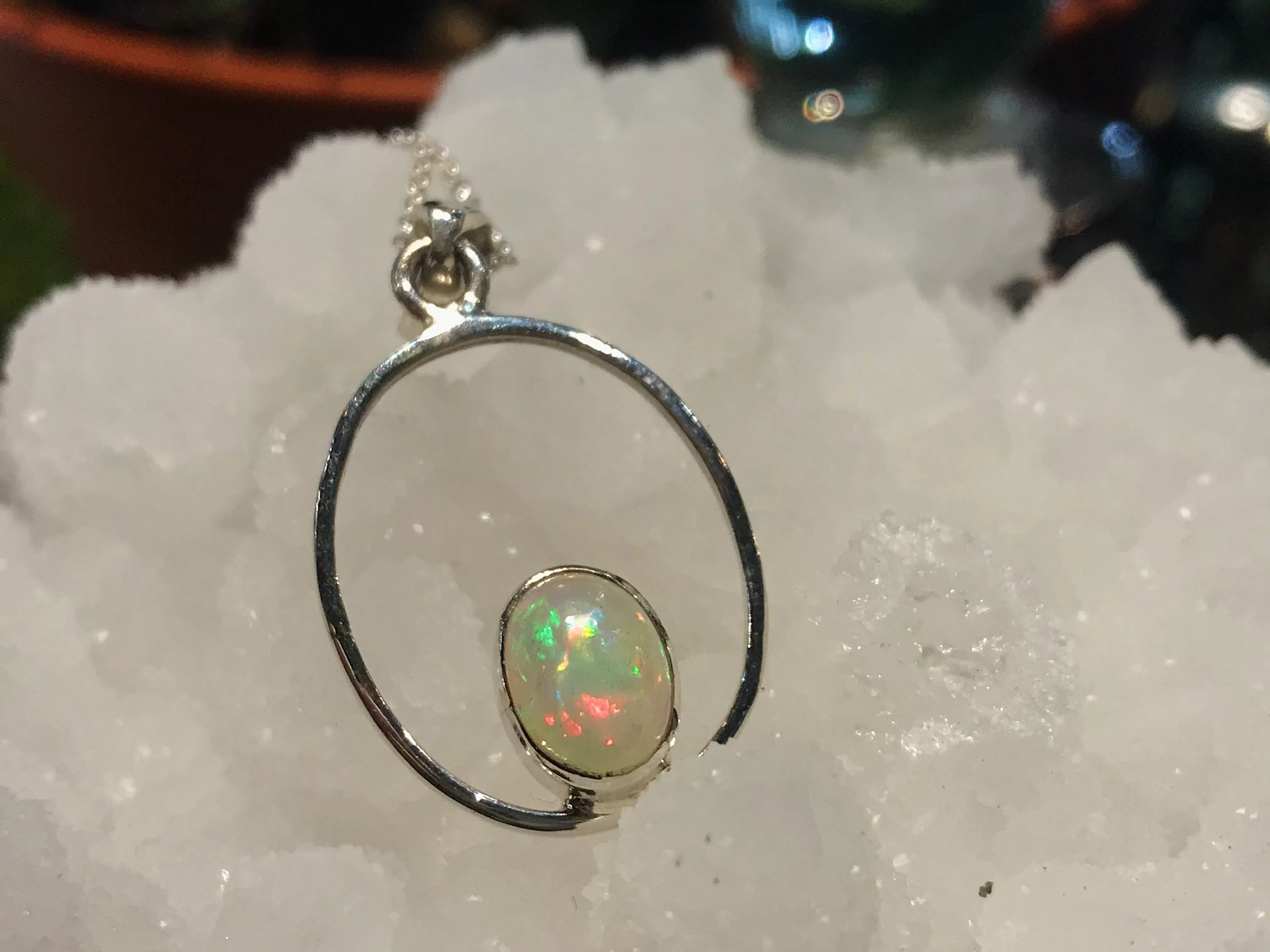 Ethiopian Opal Talli Pendant - Oval / Round