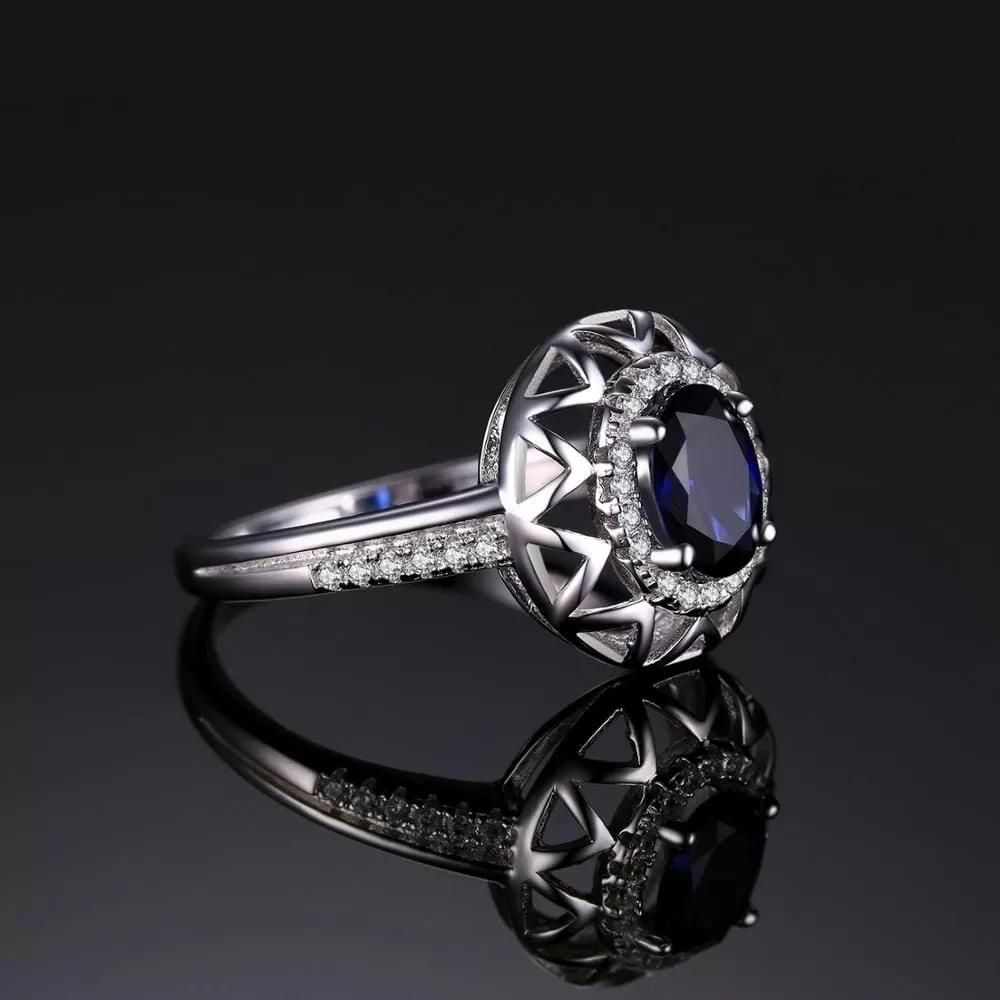 Fashion Statement Created Sapphire Ring - 925 Sterling Silver