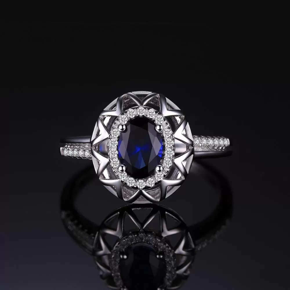 Fashion Statement Created Sapphire Ring - 925 Sterling Silver