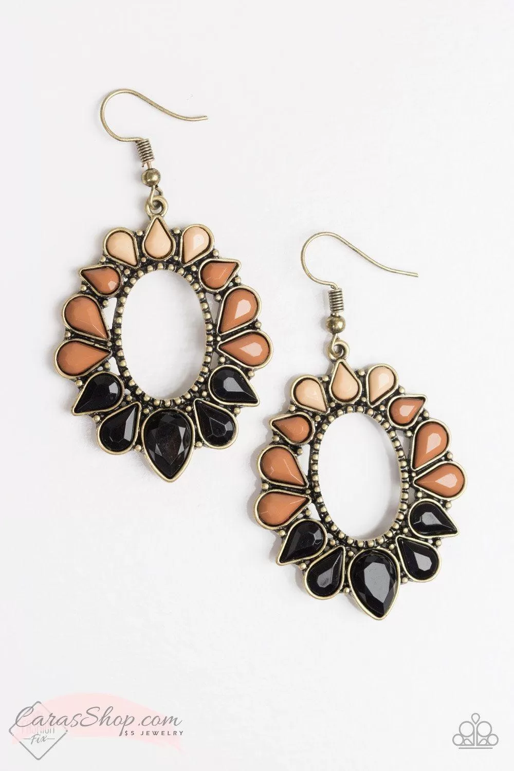 Fashionista Flavor - Multi-color Earrings (Neutral tones) - Paparazzi Accessories