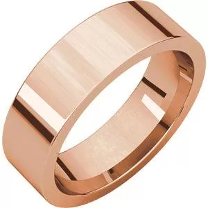 Flat Plain Men's Band 6mm - Wedding Band Recycled Gold