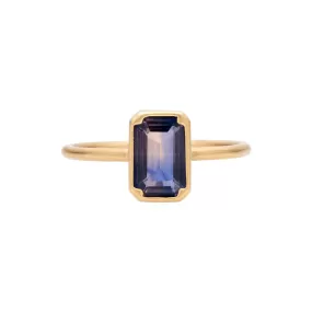 Gabriella Kiss Emerald-cut Purple/Champagne Sapphire  Ring 1.5ct