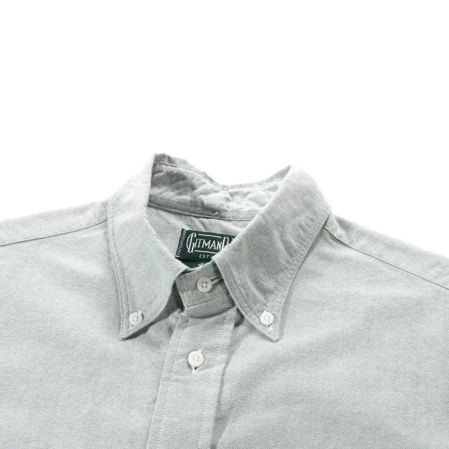 GITMAN VINTAGE BUTTON DOWN GREEN BRUSHED OXFORD