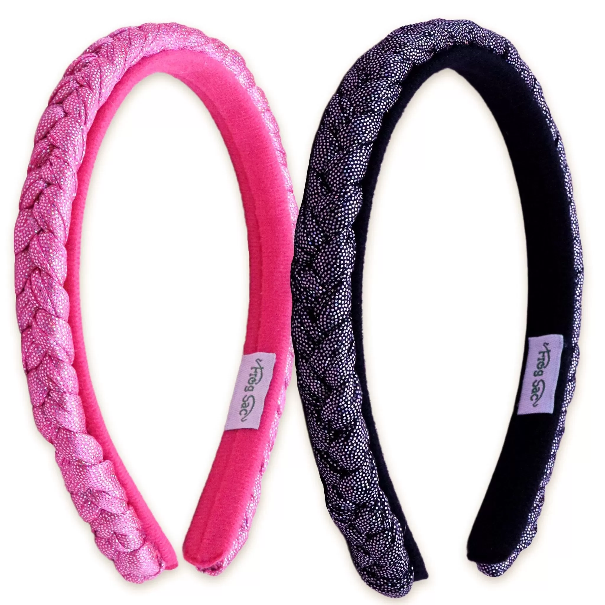 Glitter Braided Hard Headbands - 2 Pack