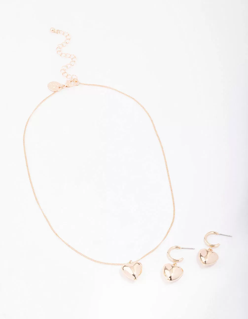 Gold Bold Heart Jewellery Set