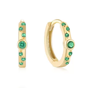 Gold Colored CZ Diamond Hoop & Huggie Earrings