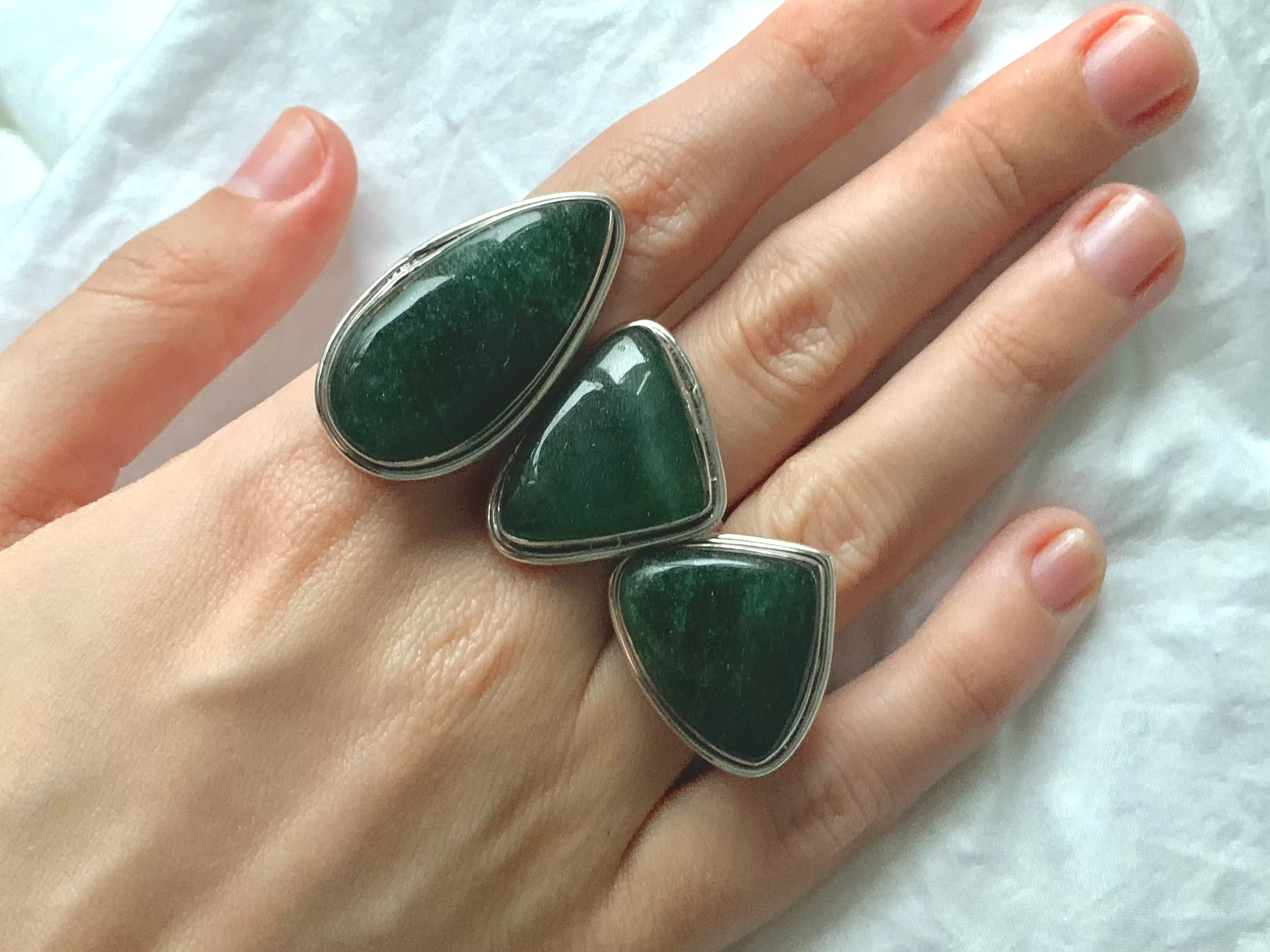 Green Aventurine Brea Rings - Mixed