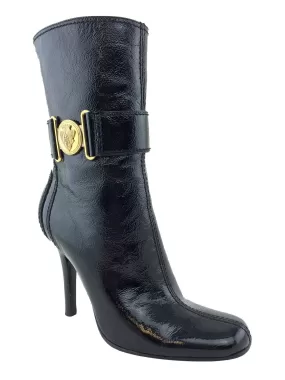 Gucci Patent Leather Shield Ankle Boots Size 7