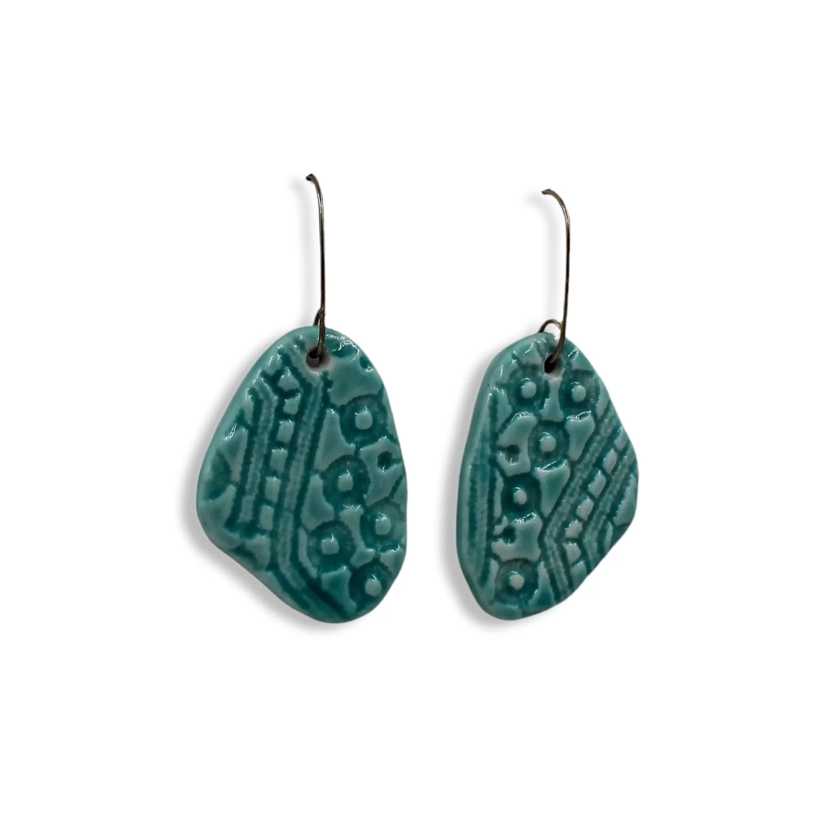 Handmade Lace textured Porcelain Earrings