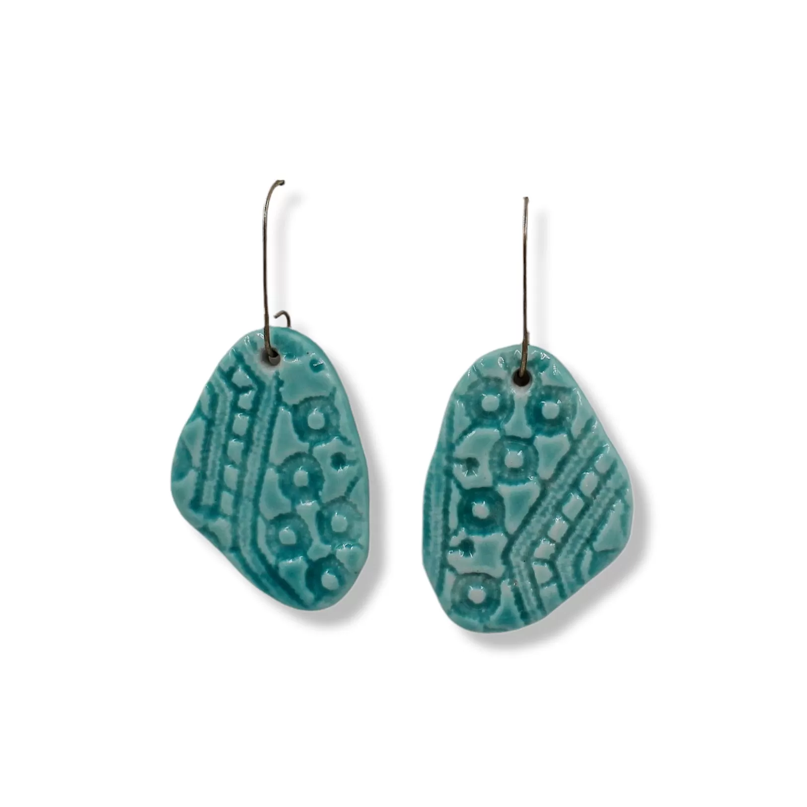 Handmade Lace textured Porcelain Earrings