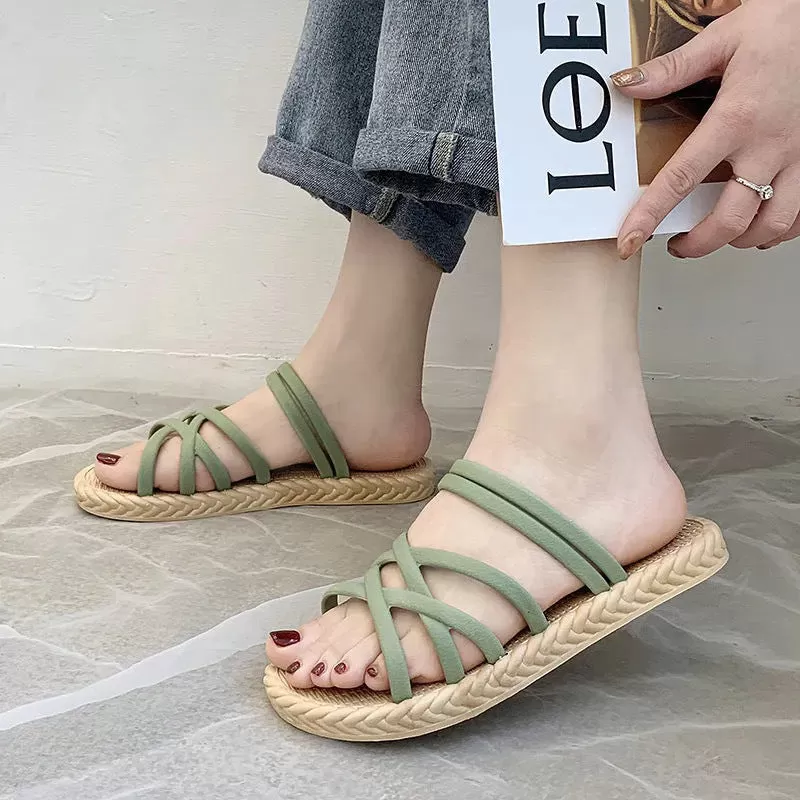 INSTOCK -  Fairy Wind Flat One Word Sandals