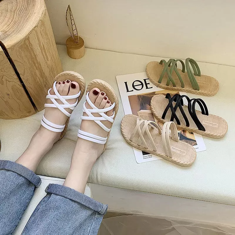 INSTOCK -  Fairy Wind Flat One Word Sandals