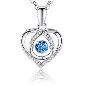 Intertwined Heart Pendant Diamond Necklace