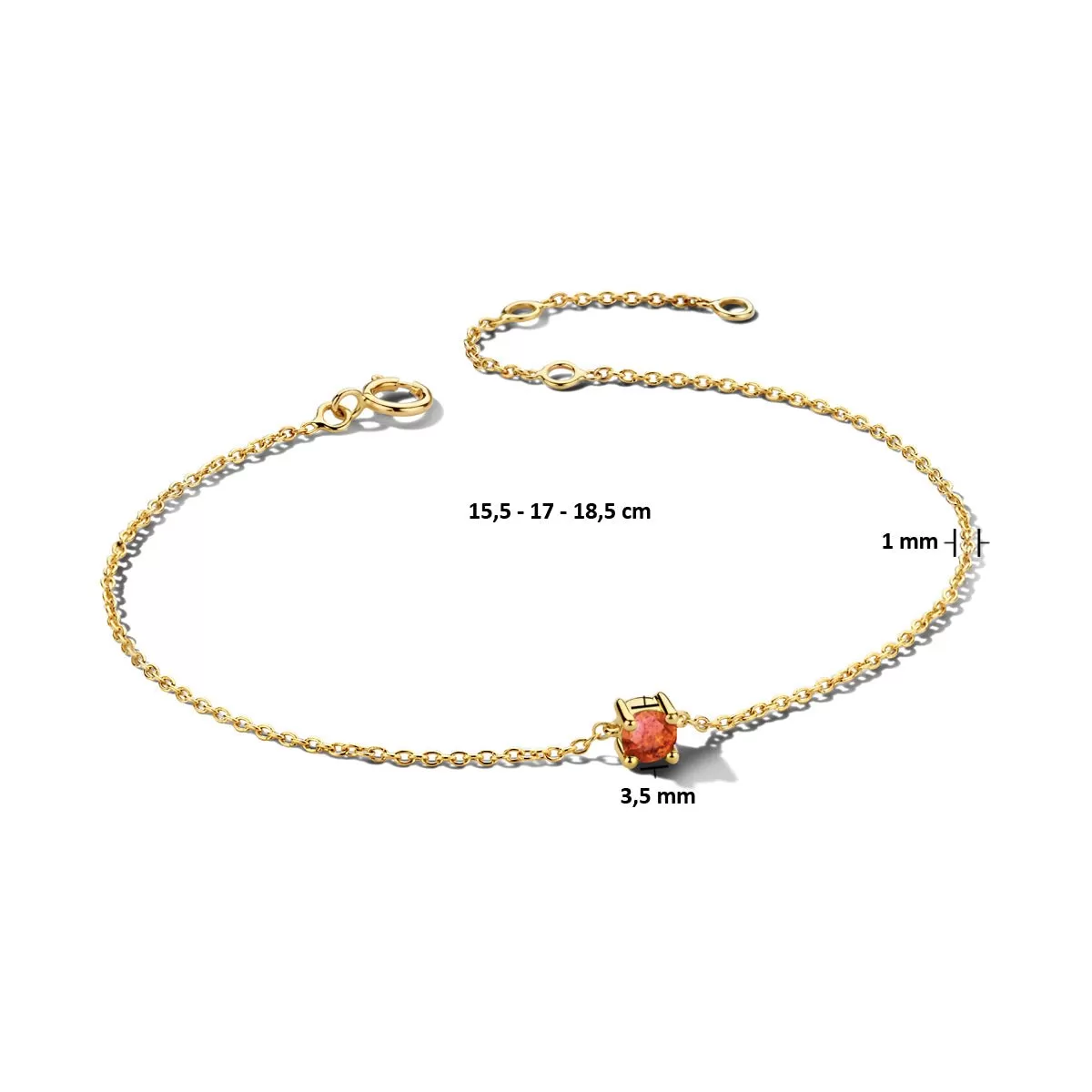 January Birthstone Bracelet 14K Yellow Gold