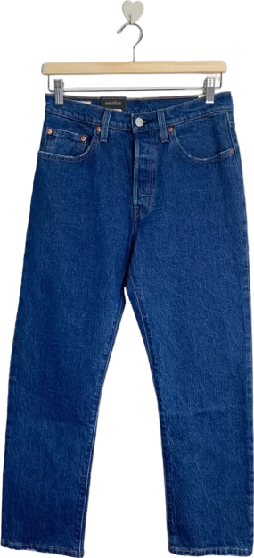 Levi's Blue 501 Original Cropped Jeans UK 12