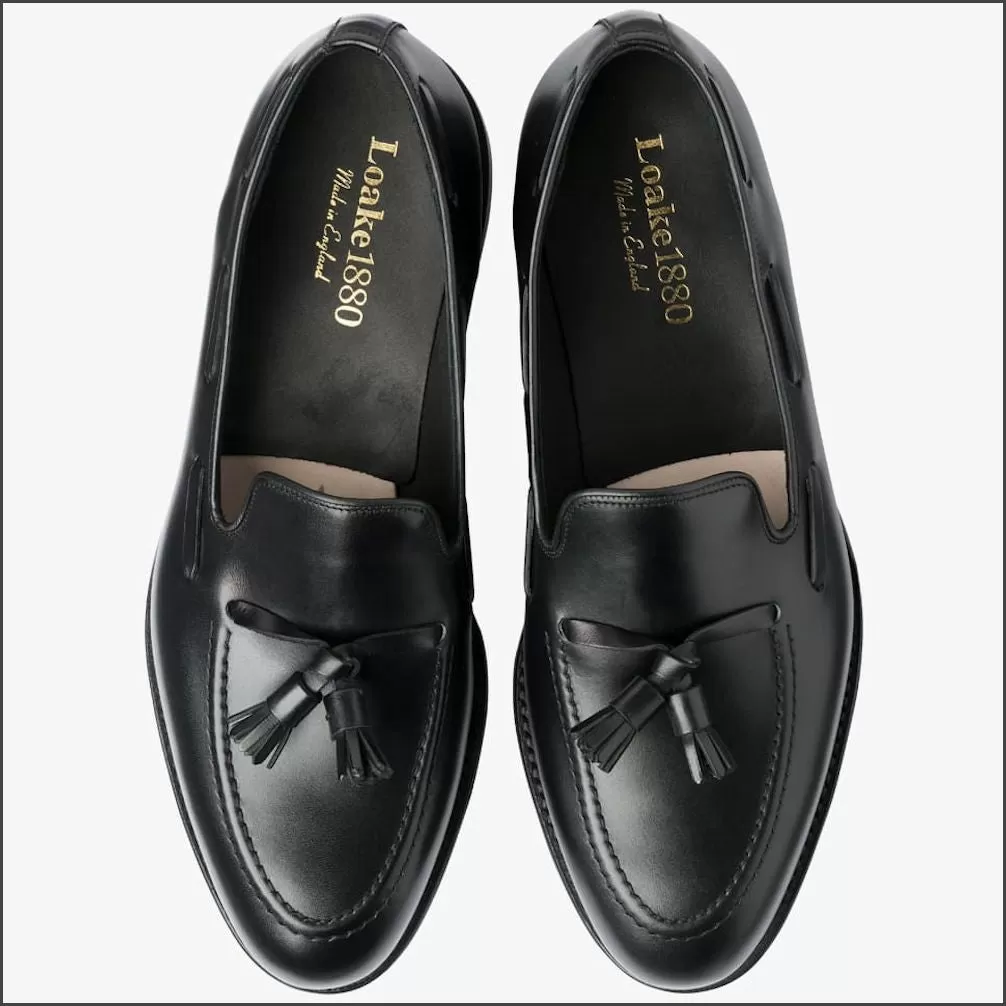 Loake Russell Black Leather Loafer Size 8 & 11 Only*