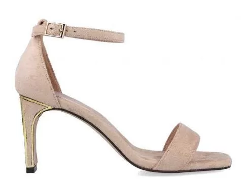 MENBUR Nude suede  Barely there Sandal