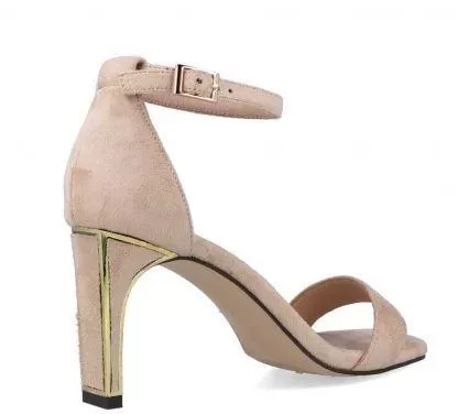 MENBUR Nude suede  Barely there Sandal