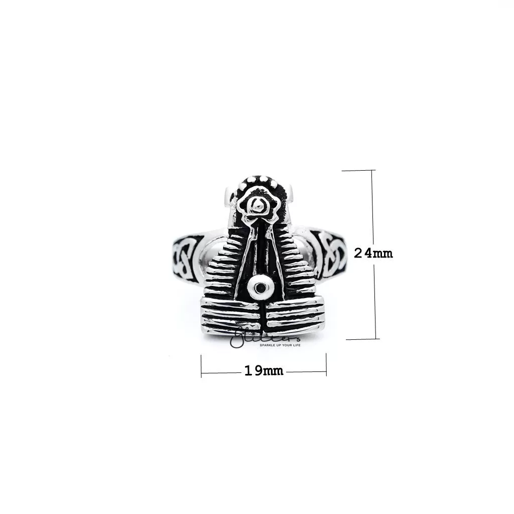 Men's Antiqued Stainless Steel Motorcycle Engine Casting Rings