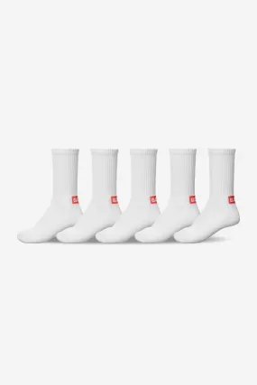 MINIBAR CREW SOCK 5 PACK - White