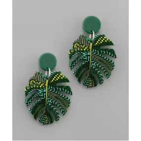 Monstera Acrylic Earrings