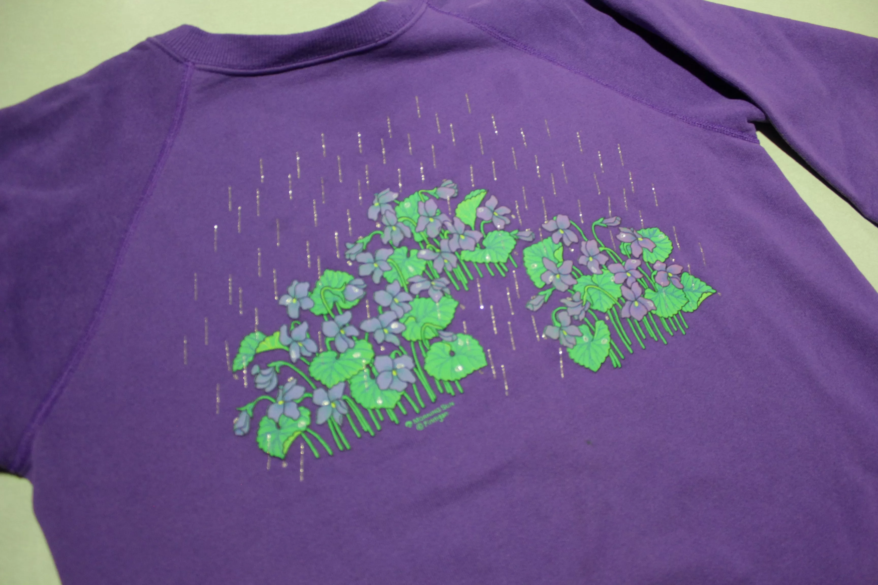 Morning Sun Vintage 80's Spring Purple Rain Crewneck Sweatshirt