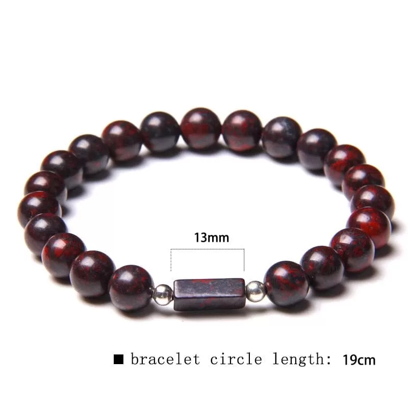 Natural Bloodstone Beads Bracelet