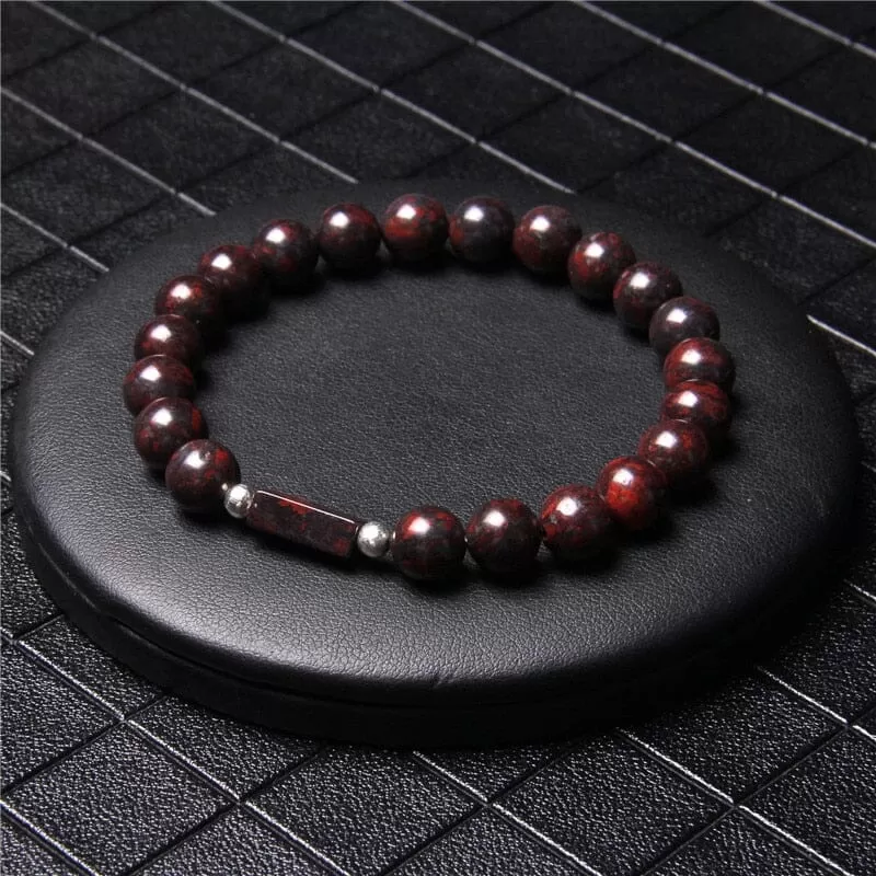 Natural Bloodstone Beads Bracelet