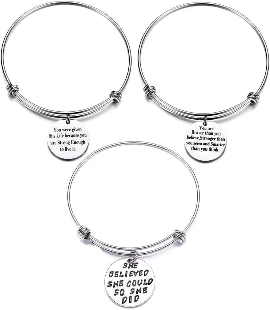 New Inspirational Words Bracelets Set for Christmas and Party Accessory