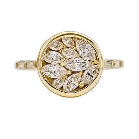 ORDER ONLY: Circular Cluster Marquise Diamond Petal Ring