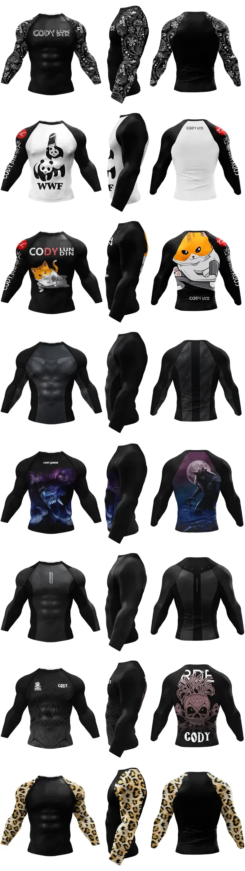 Panda 'Wildlife ' Elite Long Sleeve Compression Rashguard