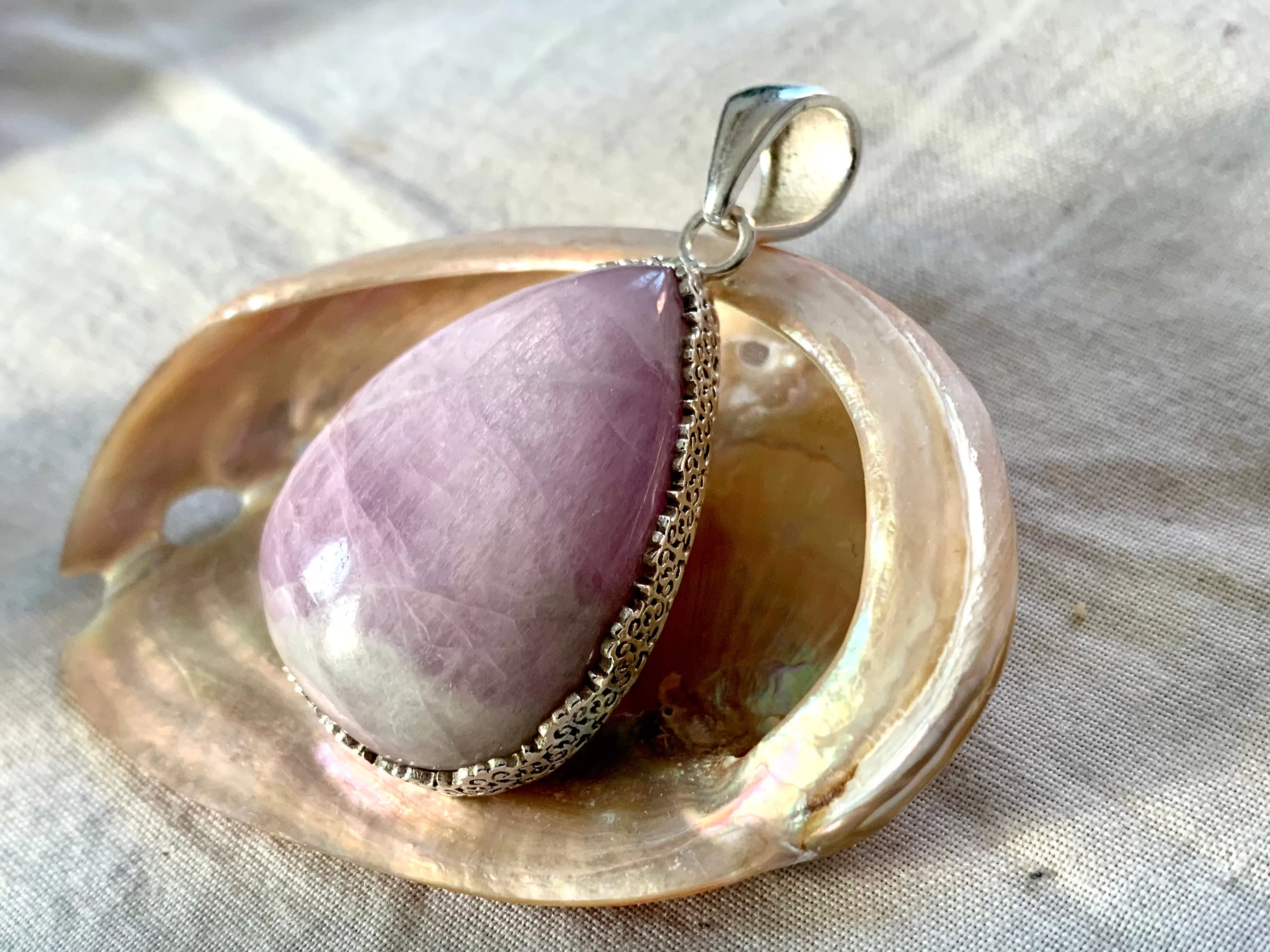 Pink Kunzite Lilith Pendant - XLarge Teardrop