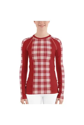 Plaid Close to the Vest Women's Rash Guard